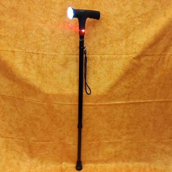 Gehstock mit LED-Licht und rotem Alarmlicht