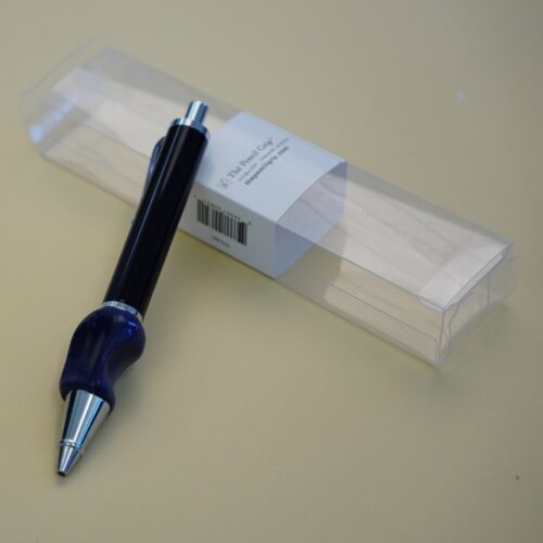 Stabiler Kugelschreiber mit ergonomischer Fingerschale und höherem Gewicht.