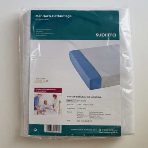Mehrfach-Bettauflage in Originalverpackung mit Beschreibung des Inhaltes.